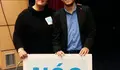 Carlos Callón, cabeza de lista de Nós Candidatura Galega pola Coruña, con Ilva Carril