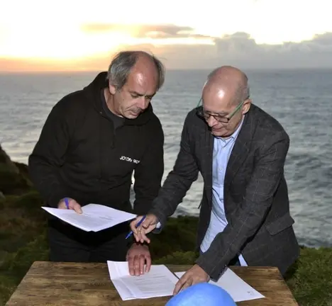 Xos&eacute; Regueira, deputado provincial do BNG e respons&aacute;bel de Turismo da Deputaci&oacute;n, no acto en Cabo Vil&aacute;n